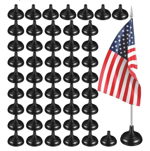 48 Pcs Flag Stand Holder 4x6 Inch Table Desktop Centerpiece, Black