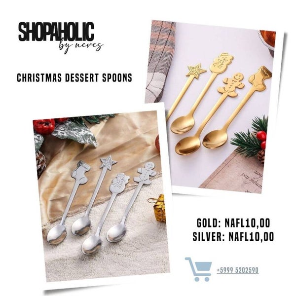 4 PCS - CHRISTMAS DESSERT SPOONS