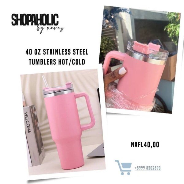 40 Oz Stainless Steel Tumblers • Baby Pink