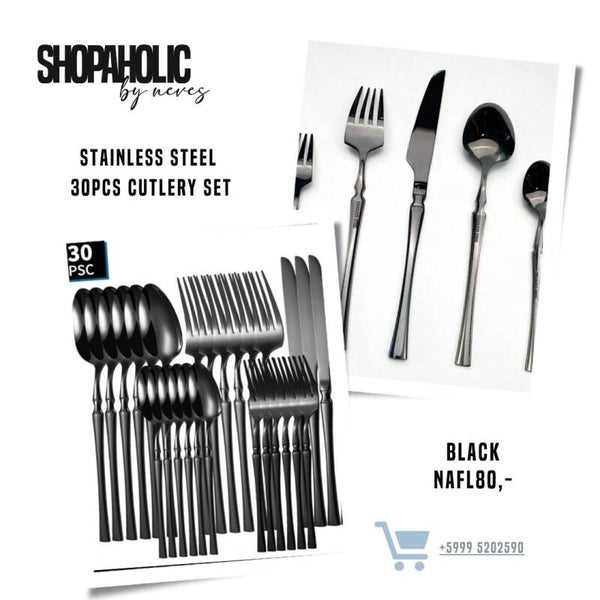 STAINLESS STEEL 3OPCS CUTLERY SET - Black