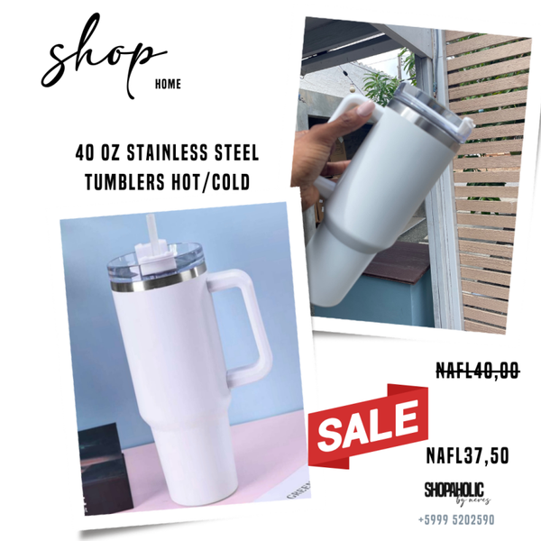 40 Oz Stainless Steel Tumblers • White