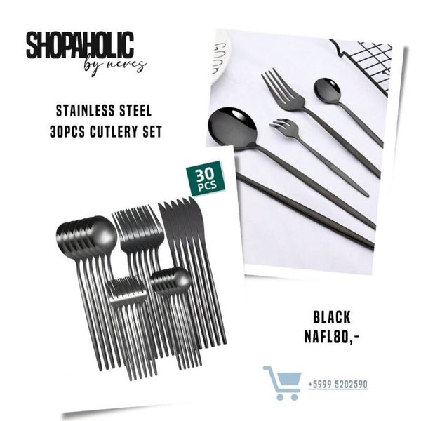 STAINLESS STEEL 3OPCS CUTLERY SET - BLACK