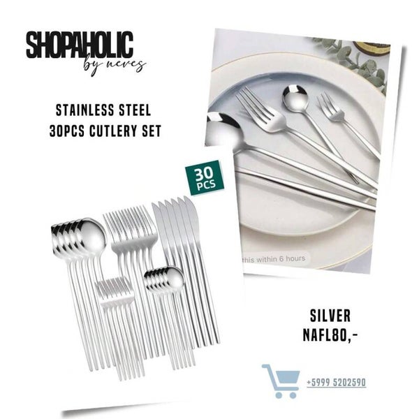 STAINLESS STEEL 3OPCS CUTLERY SET 30 - SILVER