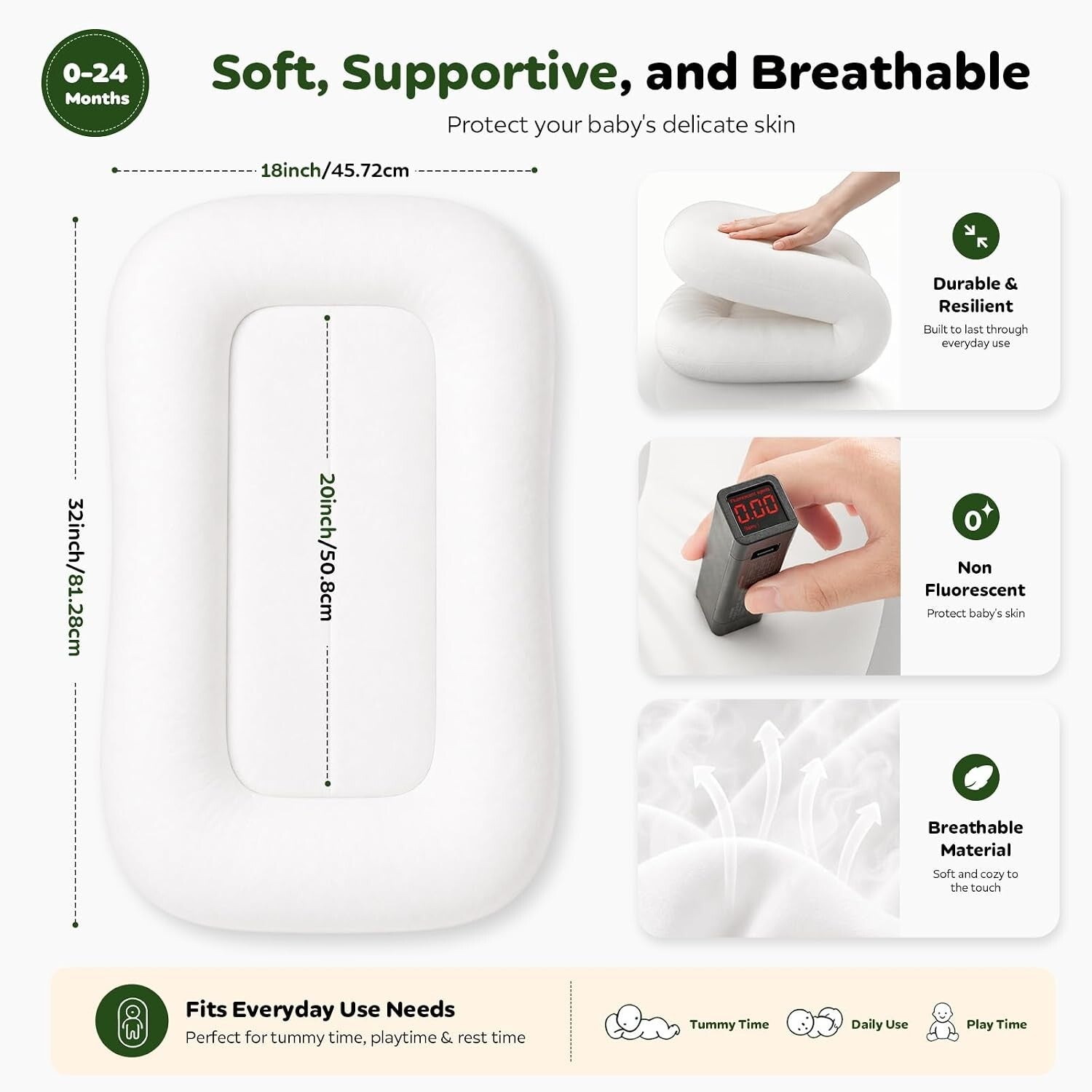 Baby Lounger for Newborns 0-24 Months