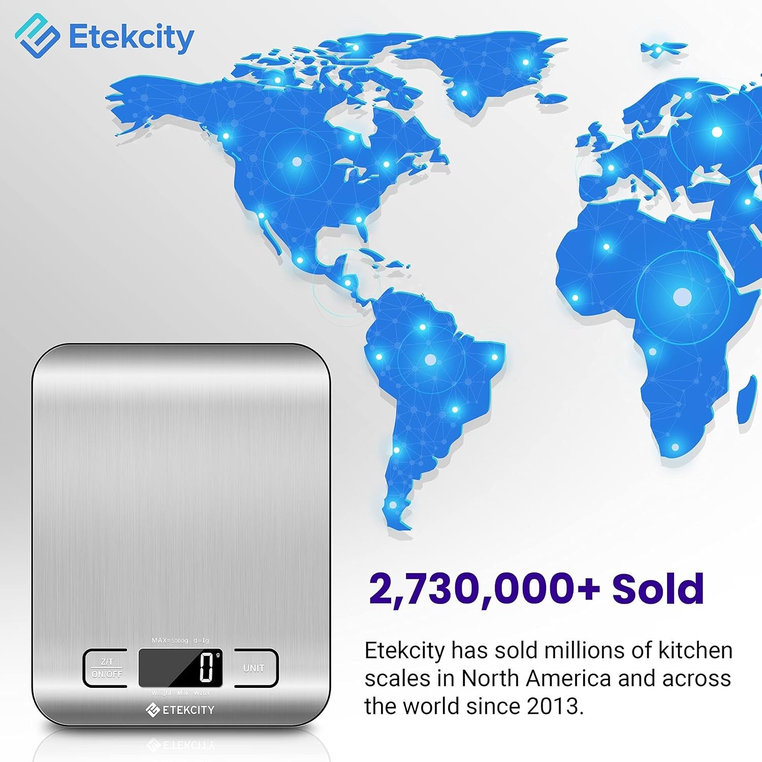 Title: Etekcity Digital Food Kitchen Scale — 11 lb / 5 kg, Stainless Steel (304) — Grams & Ounces, Tare Function