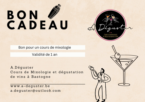 Bon cadeaux digital pour un cours de Mixologie