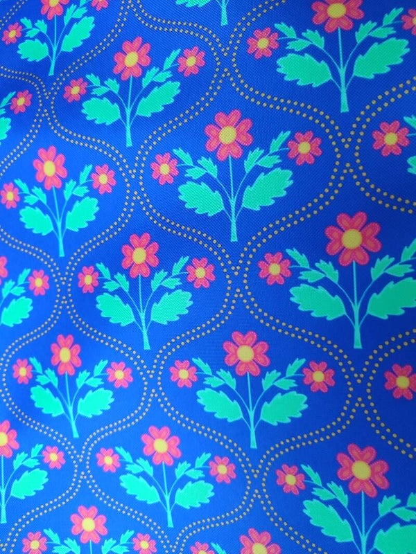 Outdoorstoff Fliesenbunt blau