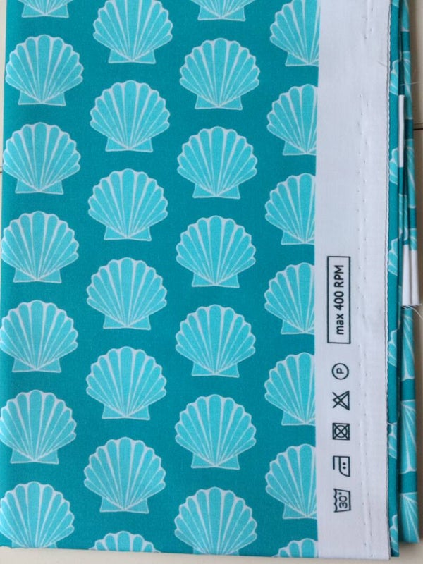 Baumwollstoff Muschel blau