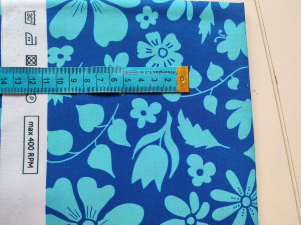 Baumwollstoff Blumenmeer blau