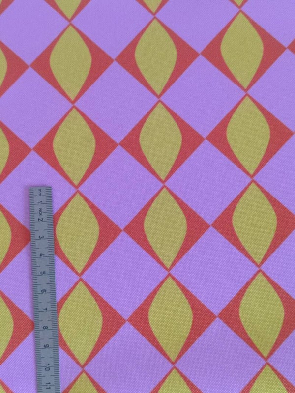 Outdoorstoff Retromuster rosa gelb
