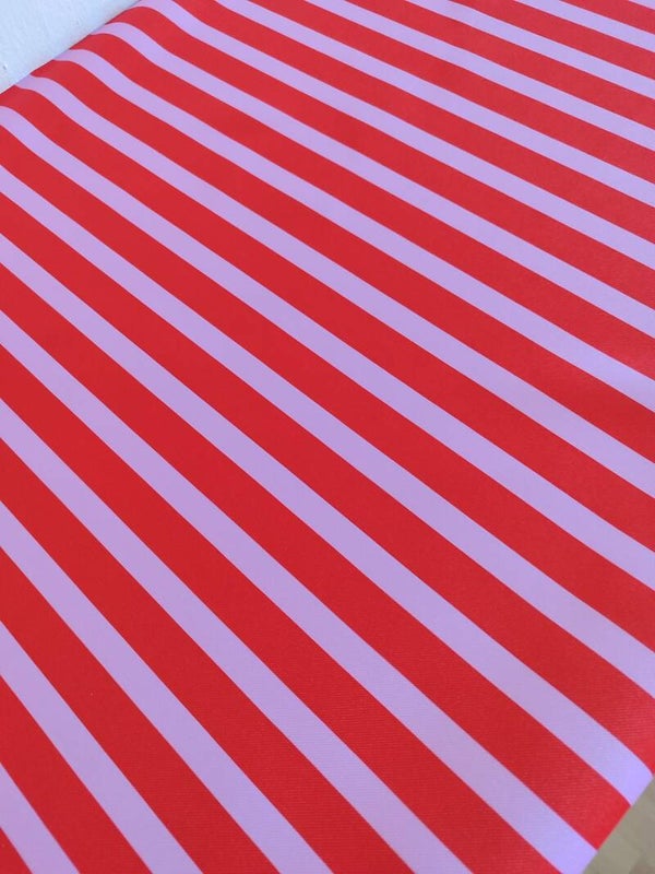 Outdoorstoff Streifen rot rosa 🩷