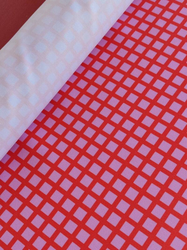 Outdoorstoff Kariert rot rosa 🩷