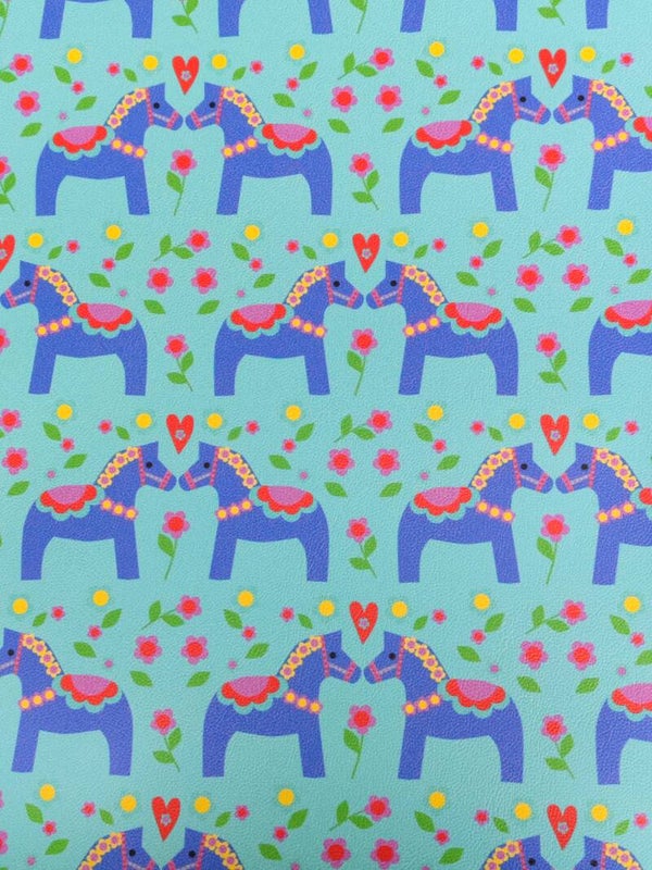 Kunstleder Stück Pony blau