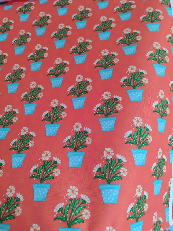 Outdoorstoff Topfblume orange 100% Polyester 15,80/m