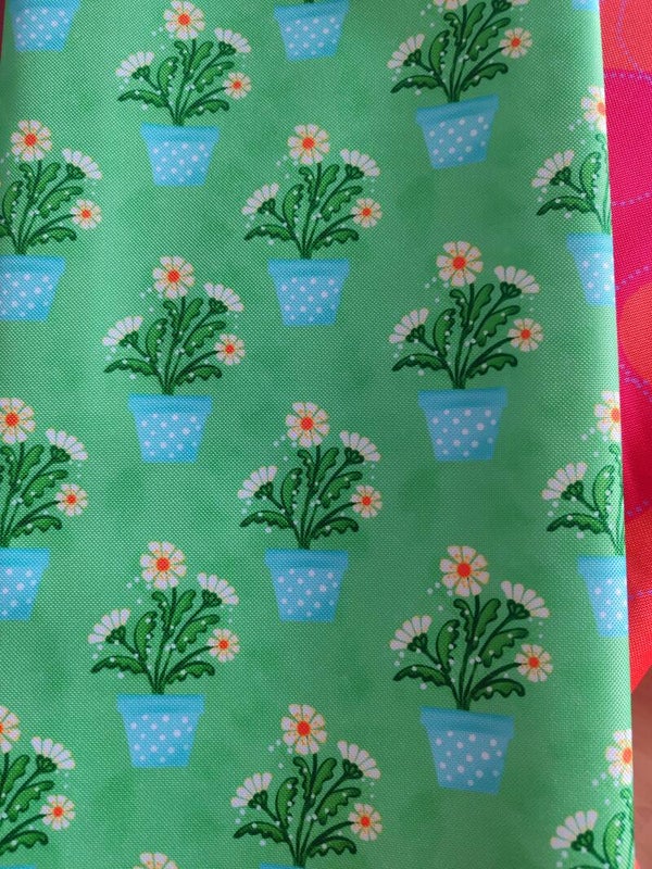 Outdoorstoff Topfblume grün 100%Polyester 15,80/m