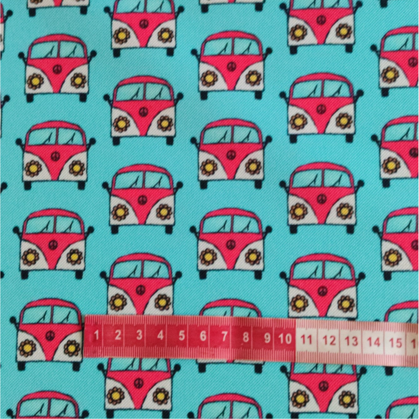 Outdoorstoff Bulli blau klein