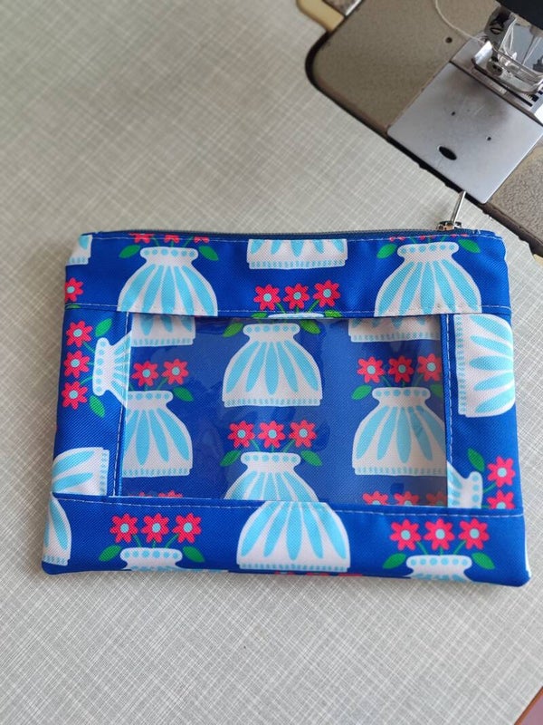 Fenstertasche Vase blau(033)
