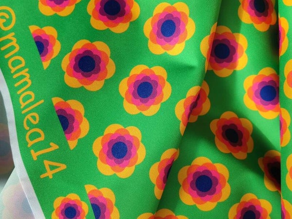 Outdoorstoff Blum grün