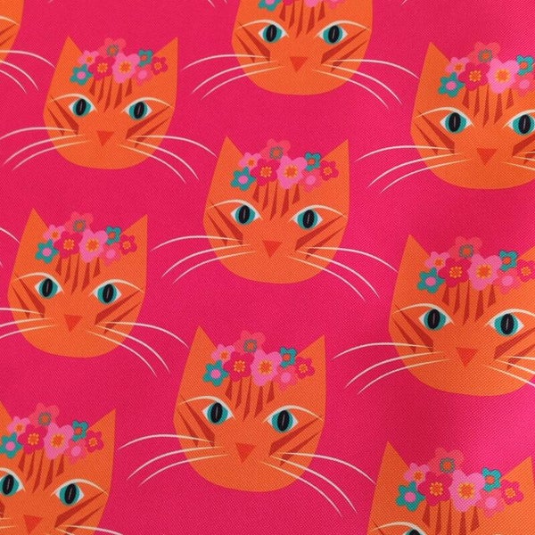 Outdoorstoff Katze Luna pink