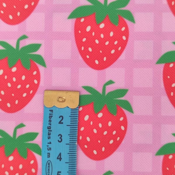 Outdoorstoff Erdbeere rosa