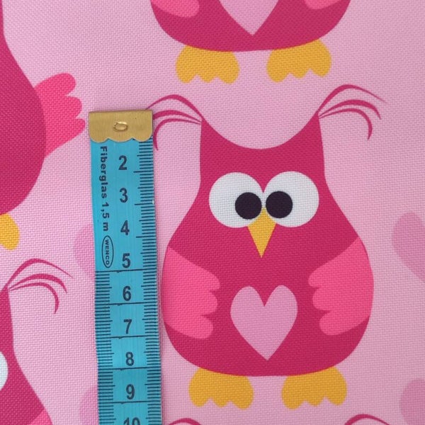 Outdoorstoff Eule pink