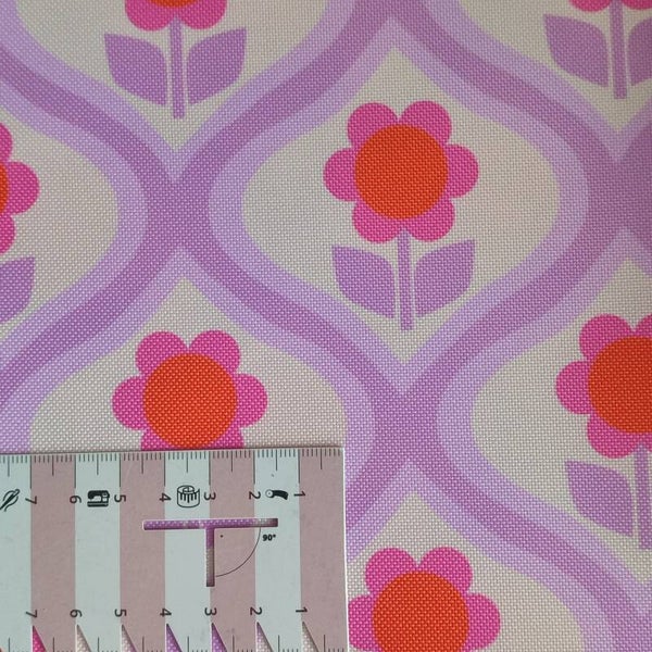 Outdoorstoff Fliesenblume Rosa