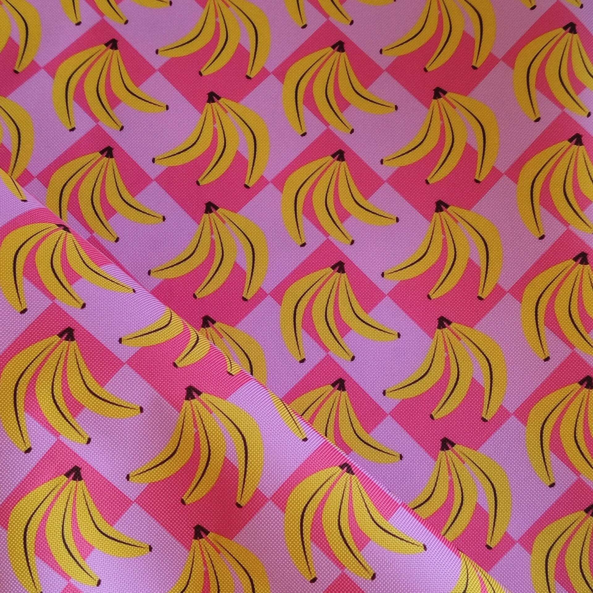 Outdoorstoff Bananen klein pink