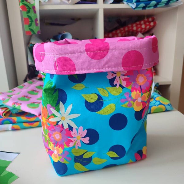 Multifunktions Tasche Blumenbunt blau