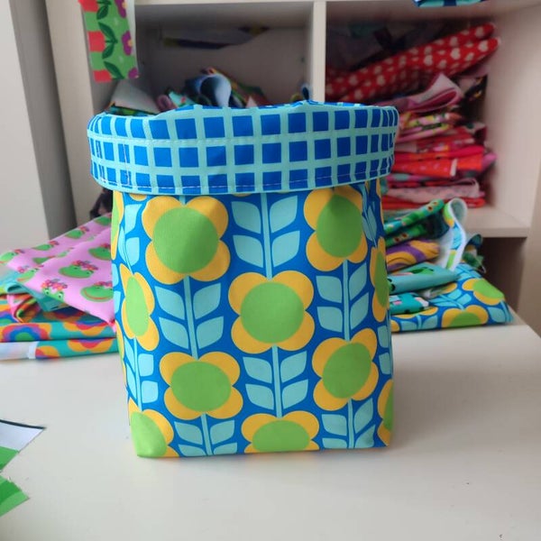 Multifunktions Tasche Retrotapete blau