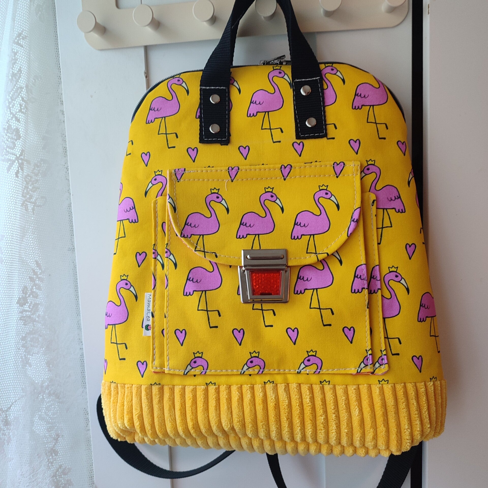 Rucksacktasche Flamingo gelb