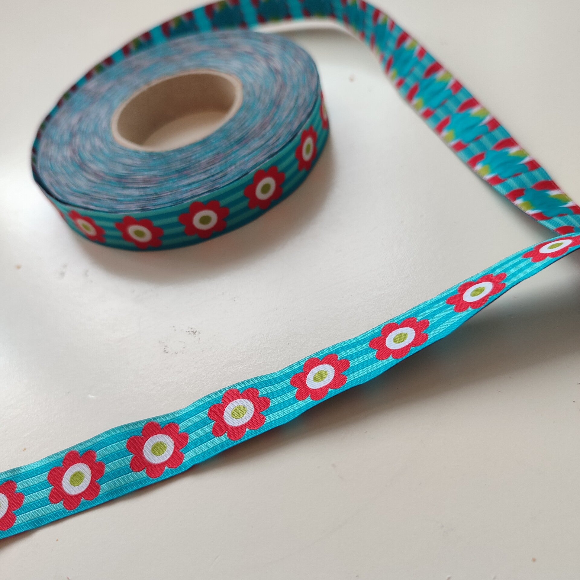 Webband Retro Blume blau