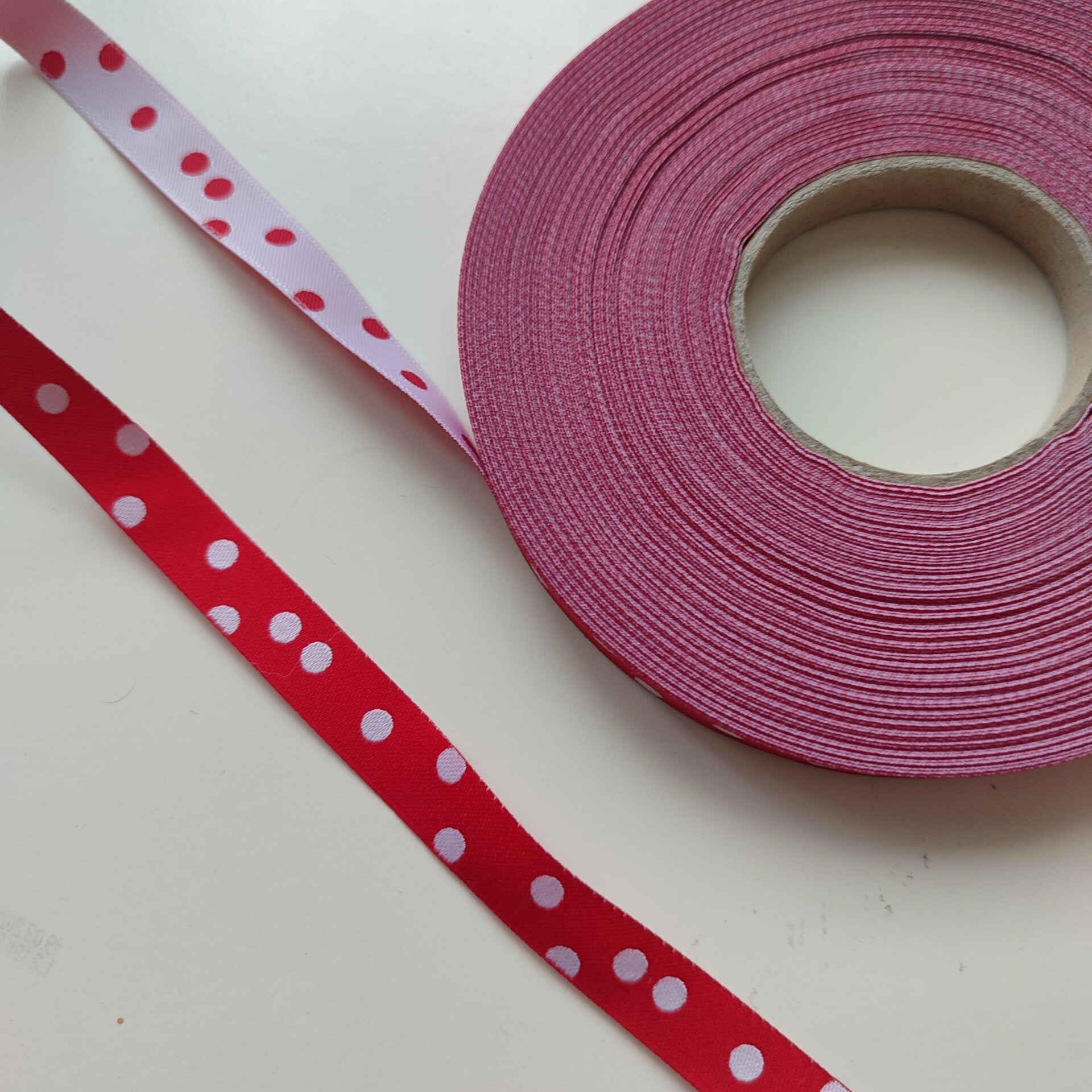Webband Punkte rot weiß farbenmix