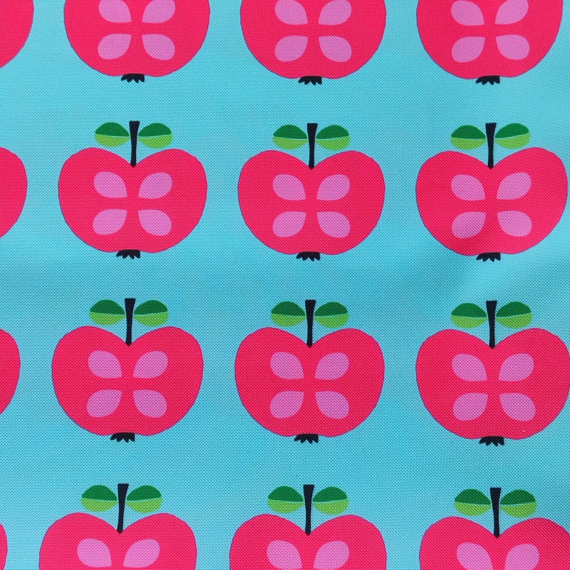 Outdoorstoff Retroapfel blau