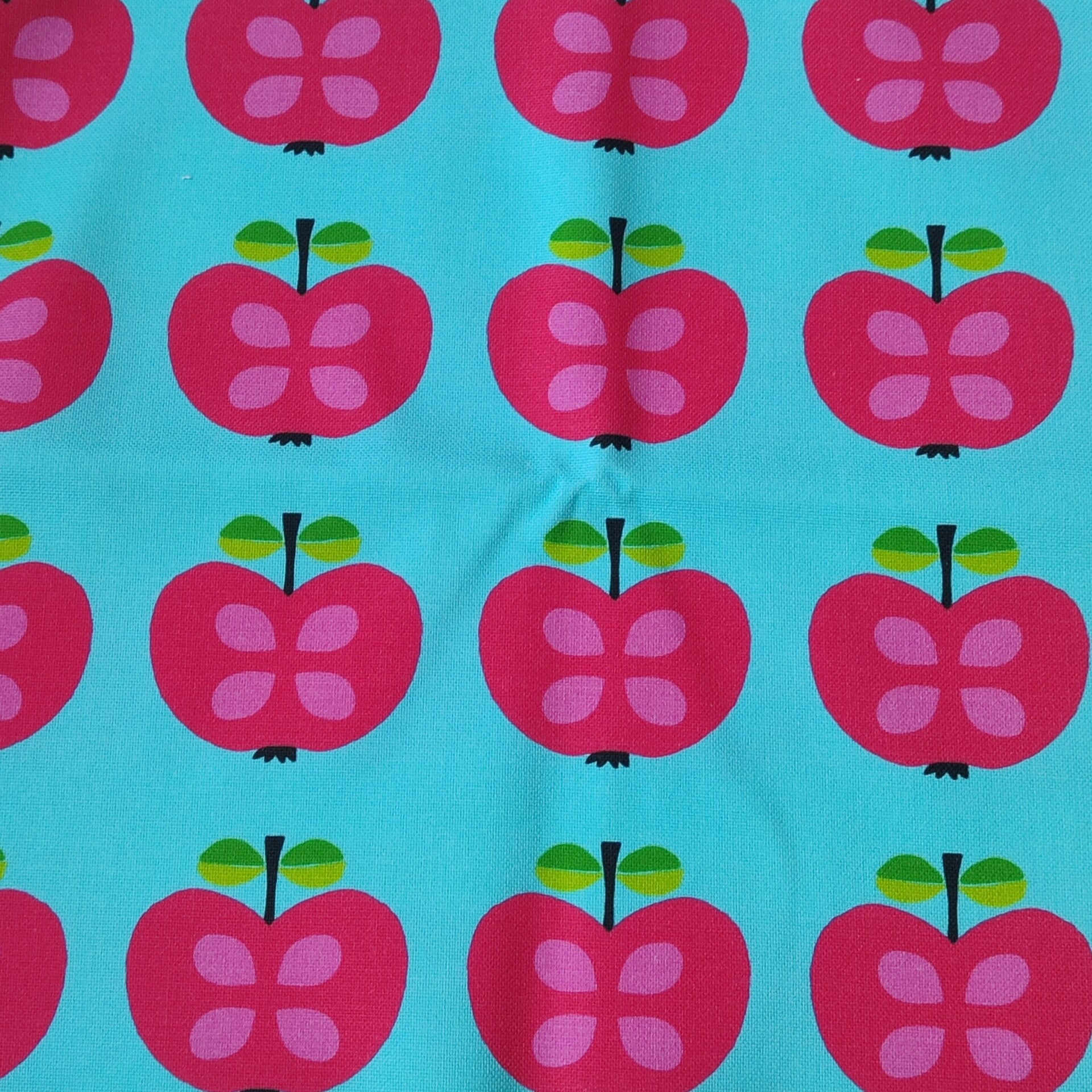 Canvas Retroapfel blau