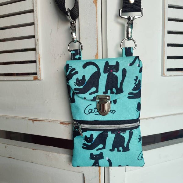 Handytasche Katze blau