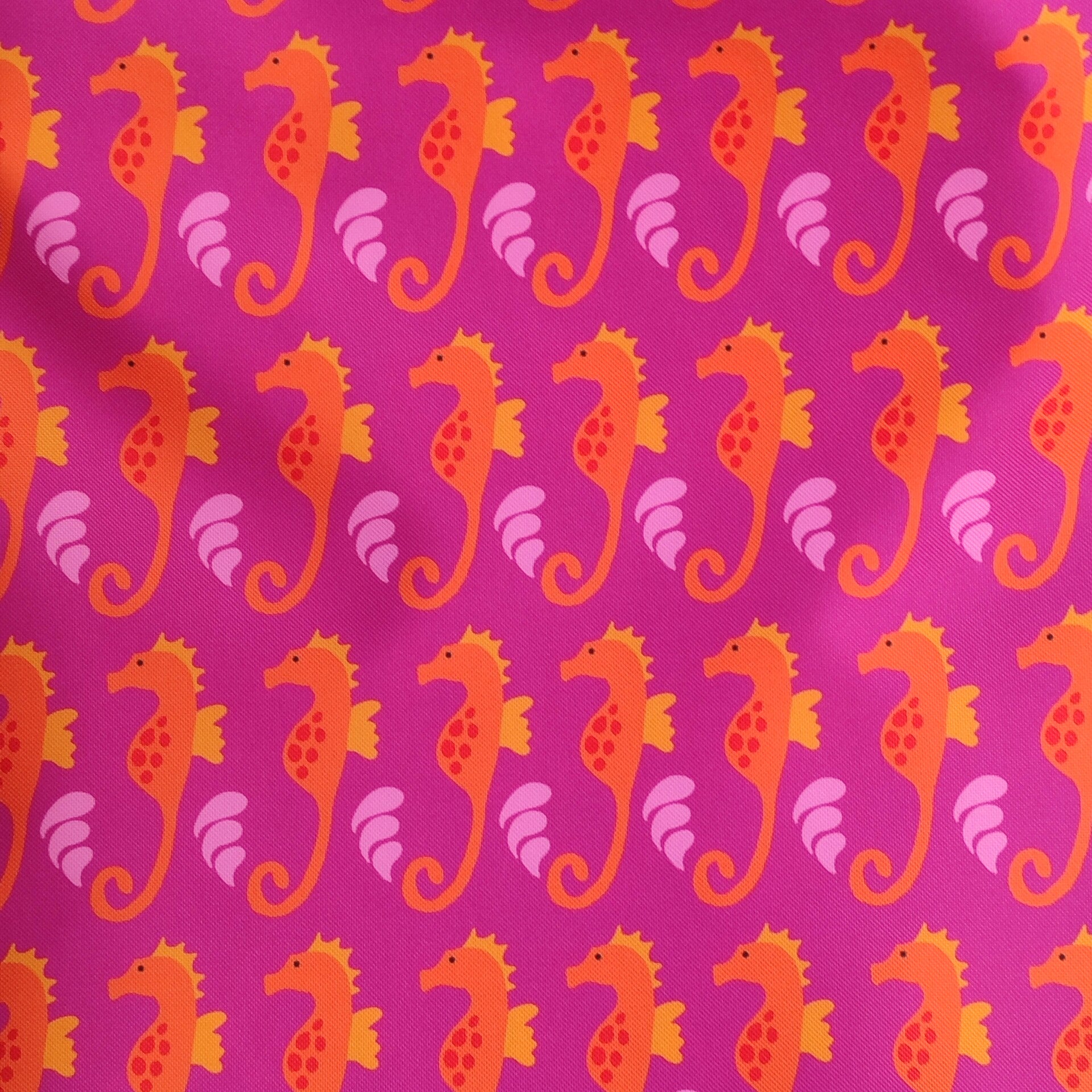 Outdoorstoff Seepferdchen orange