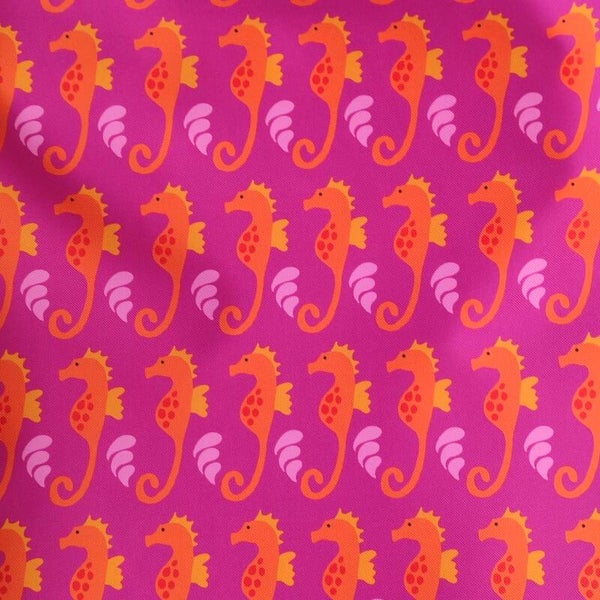 Outdoorstoff Seepferdchen orange