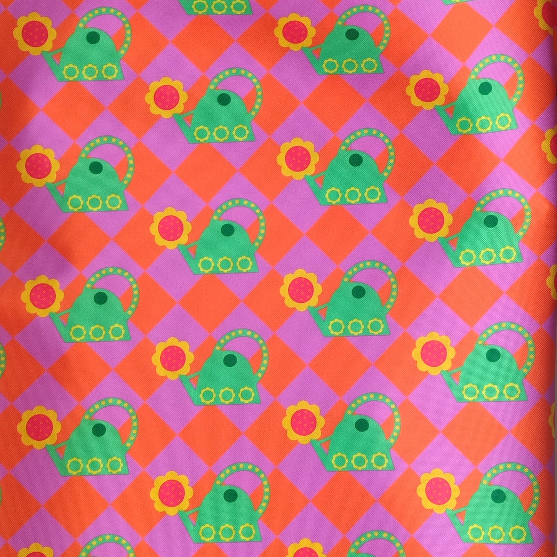 Outdoorstoff Gießkanne orange pink