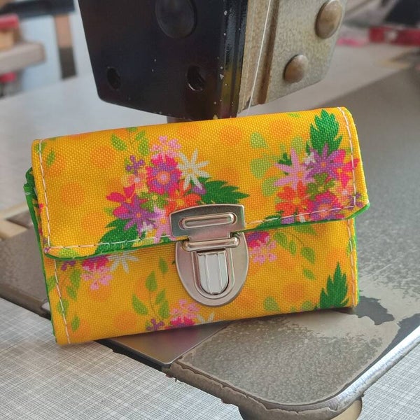 Mini-Geldbörse Blumenbunt gelb