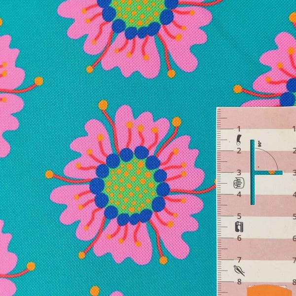 Outdoorstoff Bigflower petrol