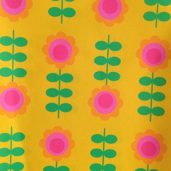 Outdoorstoff Retroflower gelb