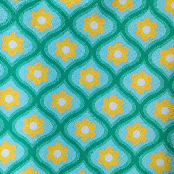 Outdoorstoff Fliese türkis gelb