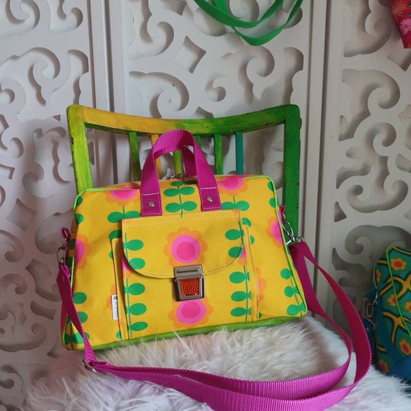 Retrobag lang Retroflower gelb