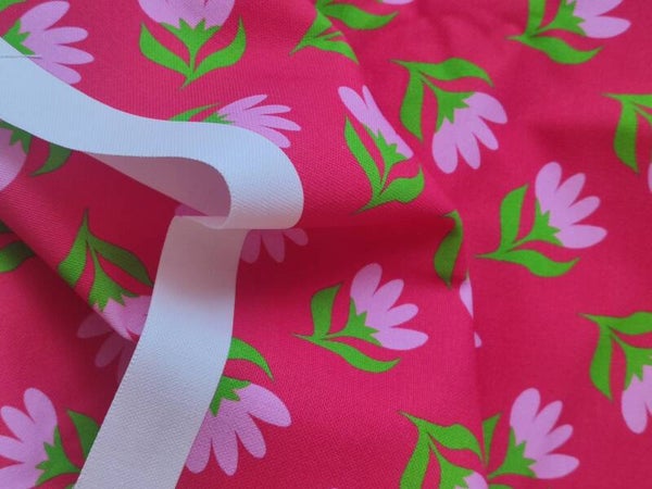 Canvas Reststück Blüte rot rosa