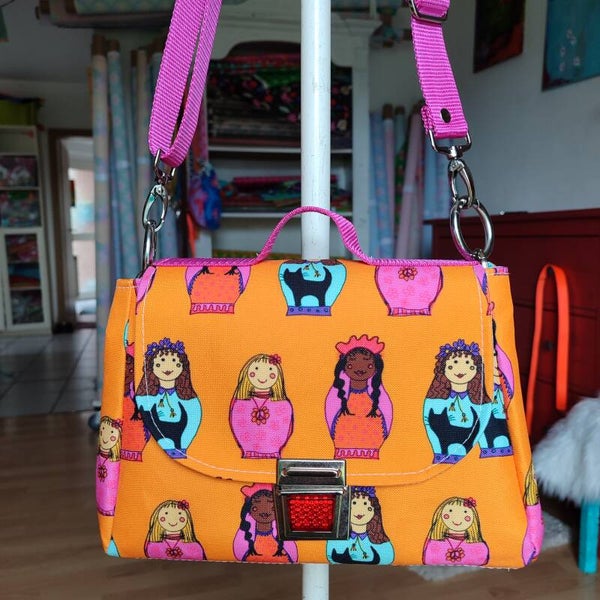 Kleine Klappentasche Sisters orange