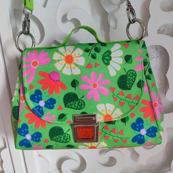 Kleine Klappentasche Vivaflores grün