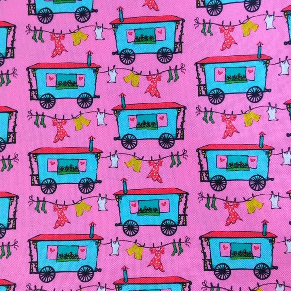Outdoorstoff Wohnwagen Rosa