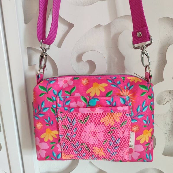 Kleine Handtasche Geblümt pink
