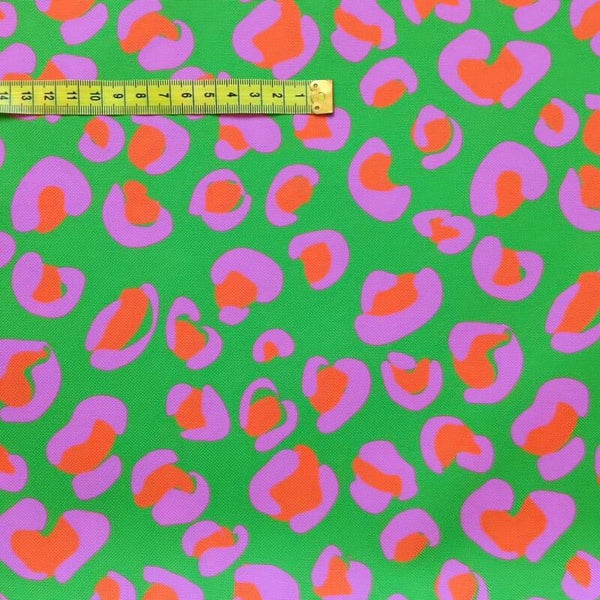 Outdoorstoff Leo grün Rosa orange