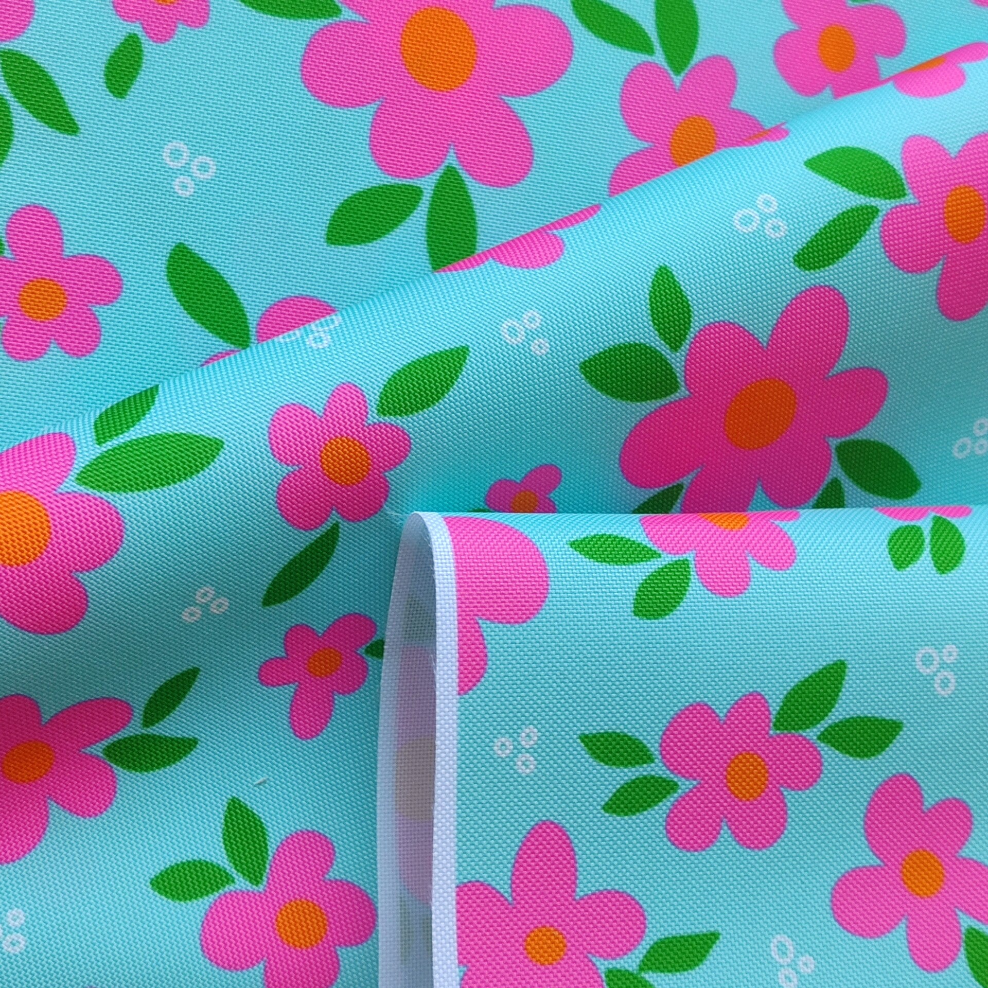Outdoorstoff Frühlingsblumen blau
